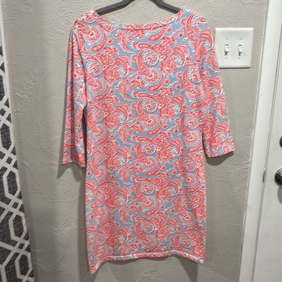 Gretchen Scott Magpie Dress Plentiful Paisley Stretch Coral & Blue Size Small - Picture 5 of 5